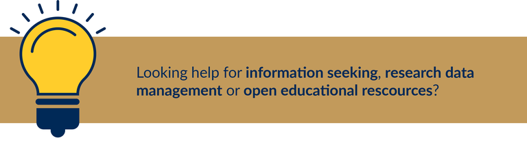 Looking help for information seeking, research data management or open educational rescources?